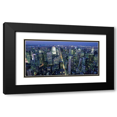 Fifth avenue and Midtown Manhattan, NYC Black Modern Wood Framed Art Print with Double Matting by Setboun, Michel