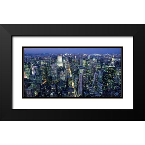 Fifth avenue and Midtown Manhattan, NYC Black Modern Wood Framed Art Print with Double Matting by Setboun, Michel
