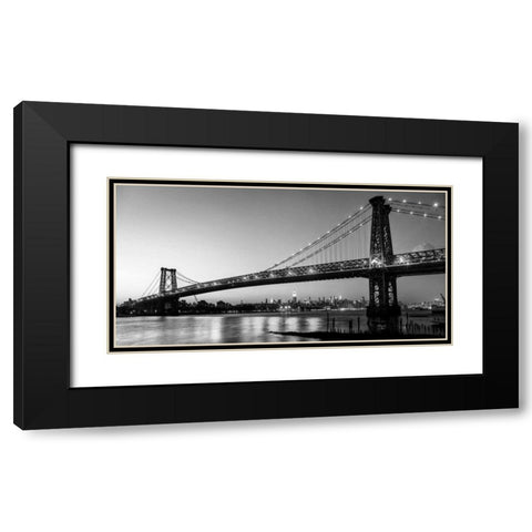 Queensboro Bridge and Manhattan from Brooklyn, NYC Black Modern Wood Framed Art Print with Double Matting by Setboun, Michel