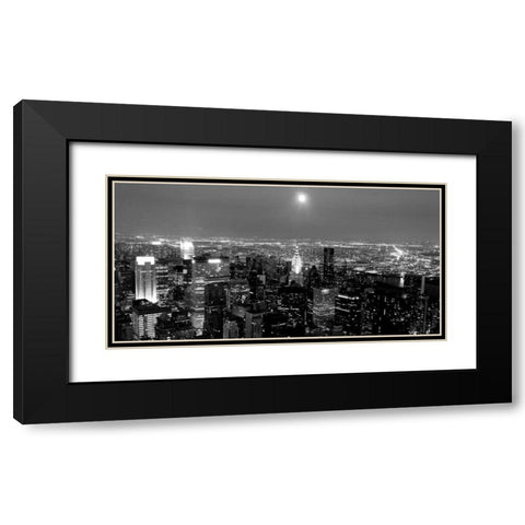 Aerial view of Manhattan, NYC Black Modern Wood Framed Art Print with Double Matting by Setboun, Michel