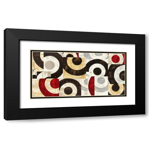 Connessione geometrica Black Modern Wood Framed Art Print with Double Matting by Nava, Sandro