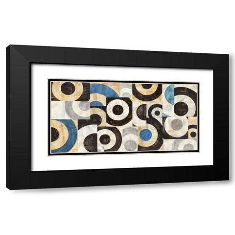 Universo circolare Black Modern Wood Framed Art Print with Double Matting by Nava, Sandro