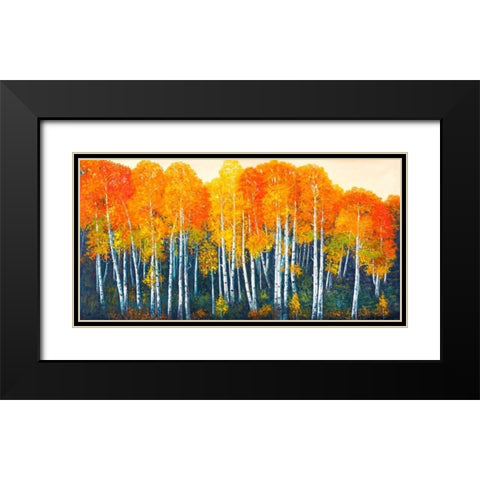 Bosco dâ€™autunno Black Modern Wood Framed Art Print with Double Matting by Masera, Angelo