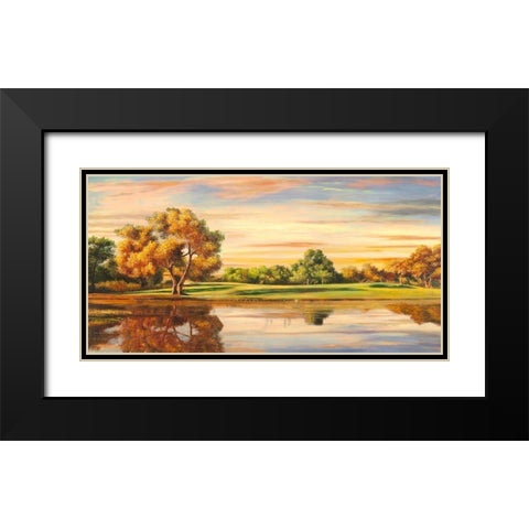 Riflessi sul lago Black Modern Wood Framed Art Print with Double Matting by Angelo, Masera