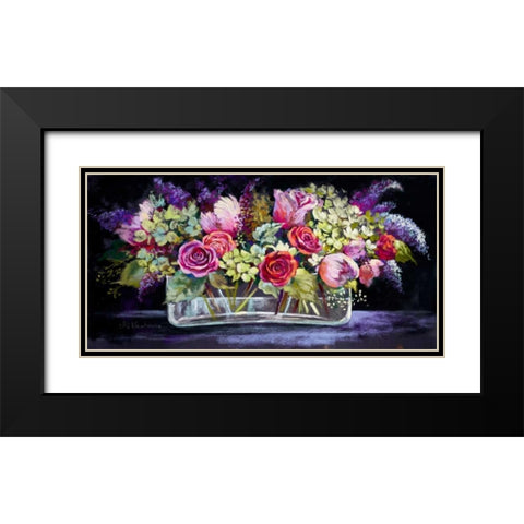 Roses and Lilacs Black Modern Wood Framed Art Print with Double Matting by Whatmore, Nel