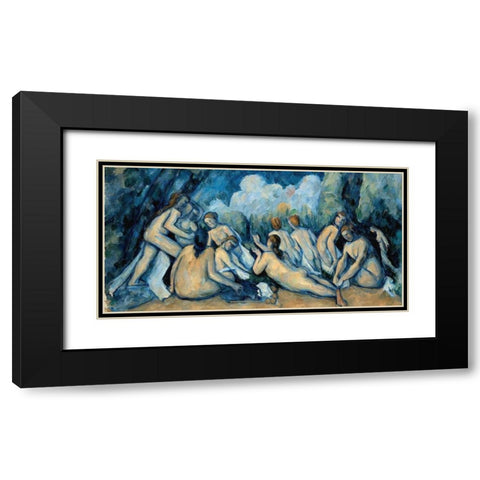 The Bathers Black Modern Wood Framed Art Print with Double Matting by Cezanne, Paul