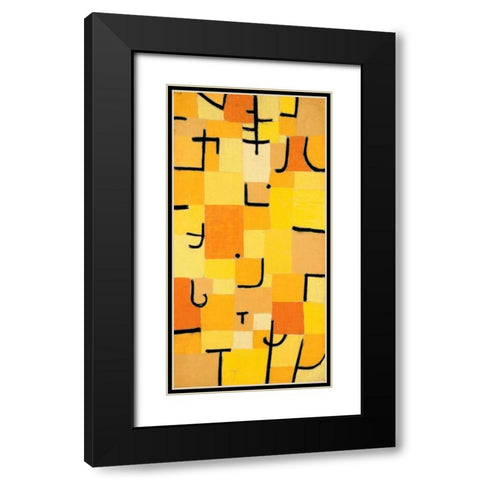 Signs in Yellow Black Modern Wood Framed Art Print with Double Matting by Klee, Paul