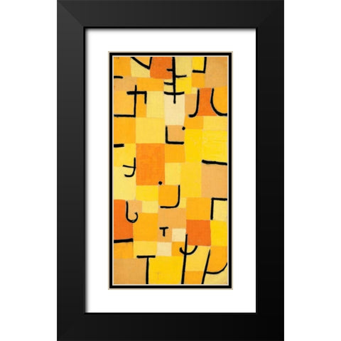 Signs in Yellow Black Modern Wood Framed Art Print with Double Matting by Klee, Paul