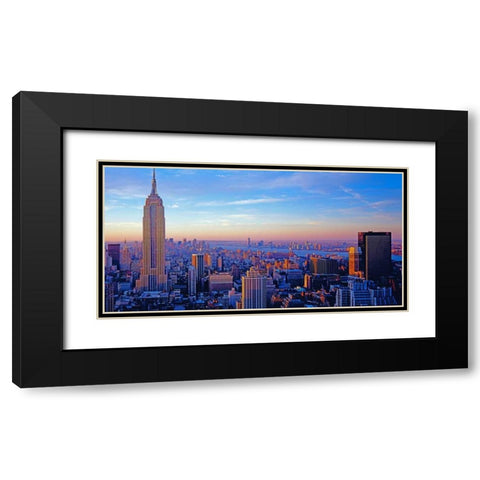 Midtown Manhattan Black Modern Wood Framed Art Print with Double Matting by Berenholtz, Richard