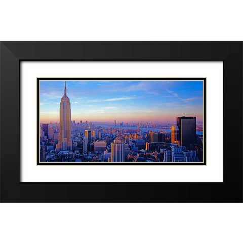 Midtown Manhattan Black Modern Wood Framed Art Print with Double Matting by Berenholtz, Richard