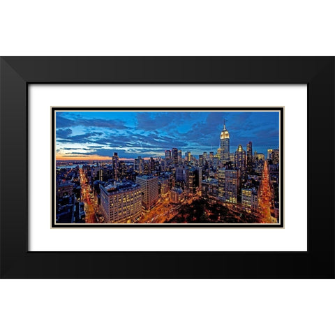 Chelsea and Midtown Manhattan (detail) Black Modern Wood Framed Art Print with Double Matting by Berenholtz, Richard