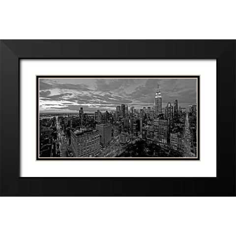 Chelsea and Midtown Manhattan (BW detail) Black Modern Wood Framed Art Print with Double Matting by Berenholtz, Richard