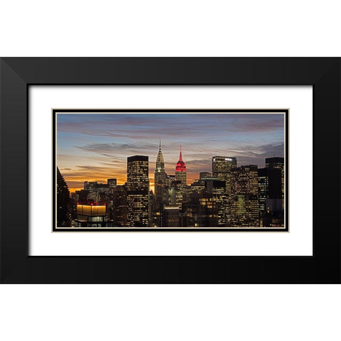 Midtown Manhattan Black Modern Wood Framed Art Print with Double Matting by Berenholtz, Richard