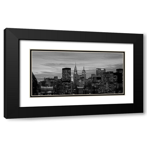 Midtown Manhattan BW Black Modern Wood Framed Art Print with Double Matting by Berenholtz, Richard