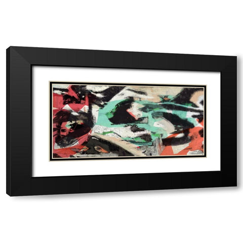 Fragmented Springtime Black Modern Wood Framed Art Print with Double Matting by Caine, Roland