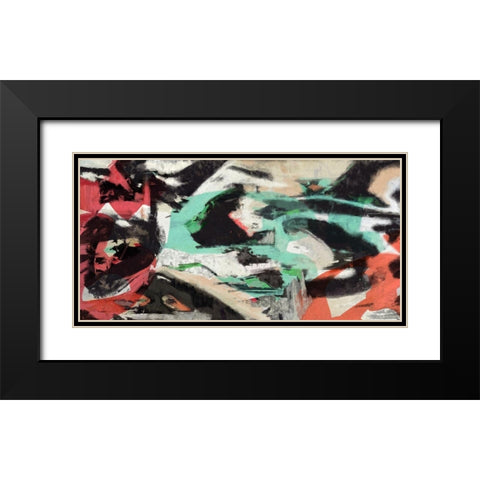 Fragmented Springtime Black Modern Wood Framed Art Print with Double Matting by Caine, Roland