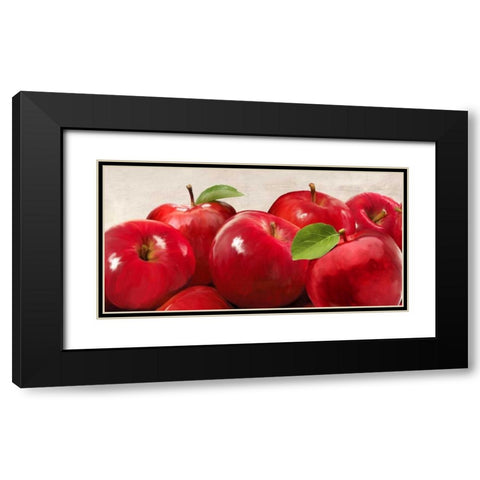 Red Apples Black Modern Wood Framed Art Print with Double Matting by Barbieri, Remo