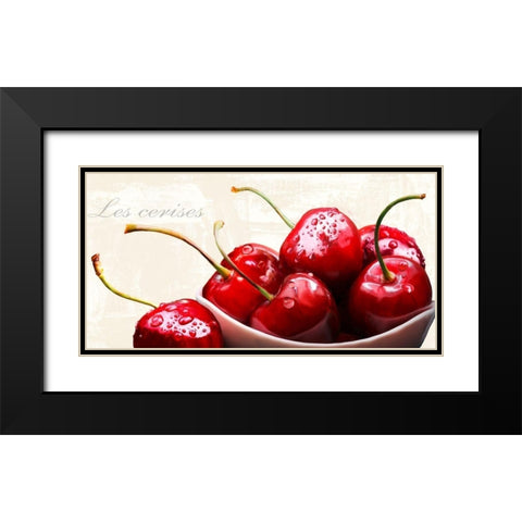 Les cerises Black Modern Wood Framed Art Print with Double Matting by Remo, Barbieri