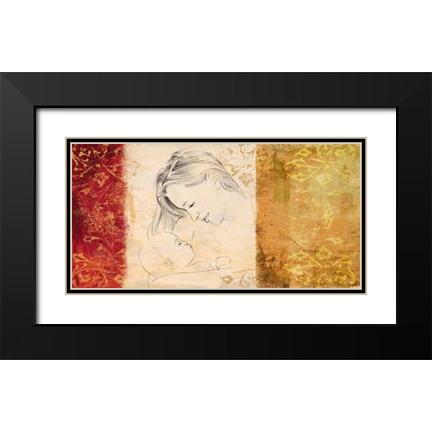 Maternite II Black Modern Wood Framed Art Print with Double Matting by Roux, Simon