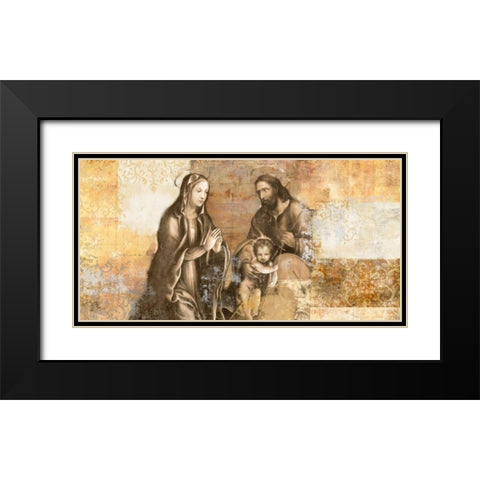 Nativity-after G. Antonio Bazzi Black Modern Wood Framed Art Print with Double Matting by Roux, Simon