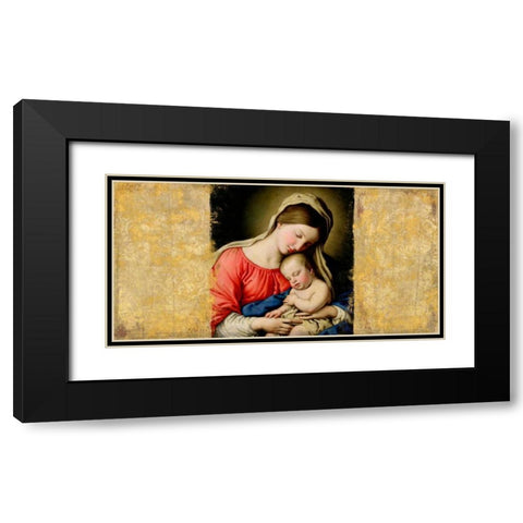 Holy Virgin (After Sassoferrato) Black Modern Wood Framed Art Print with Double Matting by Roux, Simon