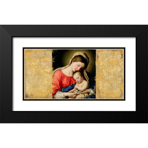 Holy Virgin (After Sassoferrato) Black Modern Wood Framed Art Print with Double Matting by Roux, Simon