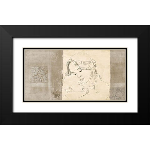 Maternite III (taupe) Black Modern Wood Framed Art Print with Double Matting by Roux, Simon