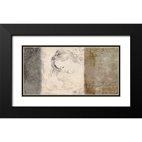 Maternite II (neutral) Black Modern Wood Framed Art Print with Double Matting by Roux, Simon