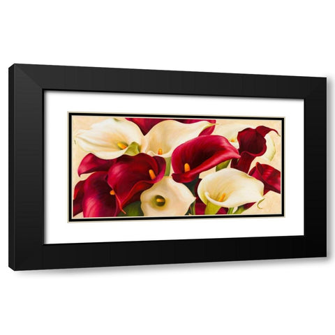 Calla composition Black Modern Wood Framed Art Print with Double Matting by Biffi, Serena