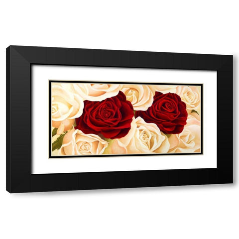 Rose composition Black Modern Wood Framed Art Print with Double Matting by Biffi, Serena