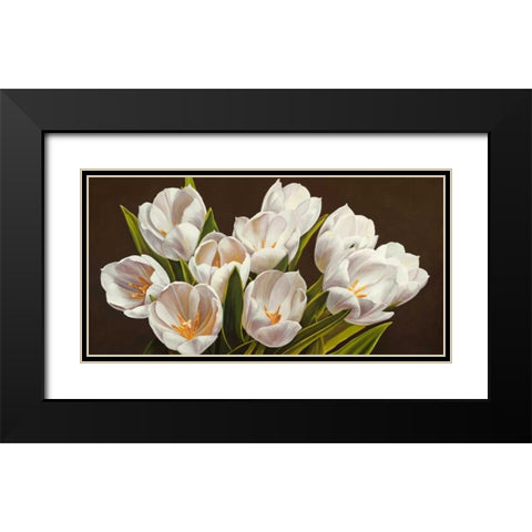 Bouquet di tulipani Black Modern Wood Framed Art Print with Double Matting by Biffi, Serena