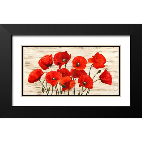 French Poppies Black Modern Wood Framed Art Print with Double Matting by Biffi, Serena