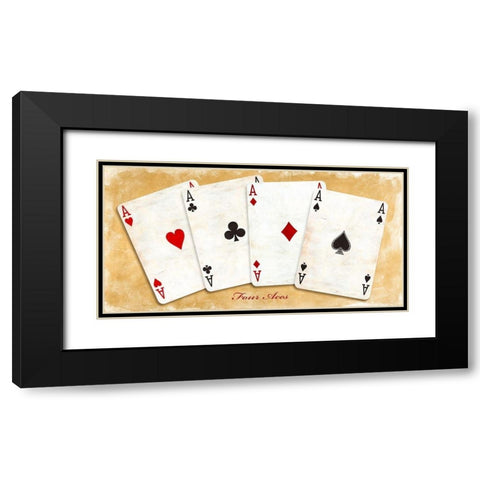 Four Aces (Gold) Black Modern Wood Framed Art Print with Double Matting by Sandro, Ferrari