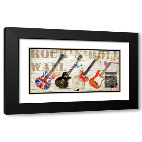 Rock n Roll Wall Black Modern Wood Framed Art Print with Double Matting by Hill, Steven
