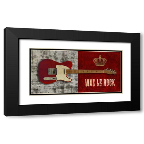 Vive le Rock Black Modern Wood Framed Art Print with Double Matting by Hill, Steven