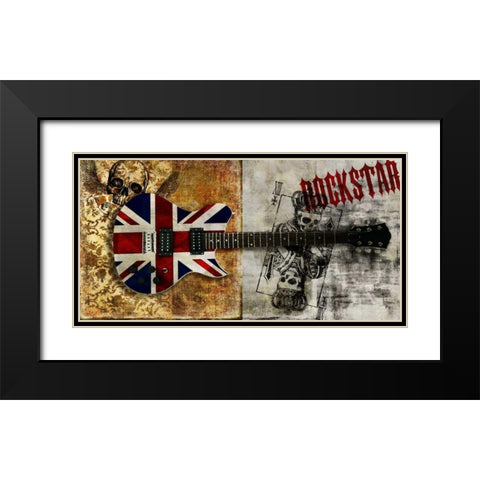 Rockstar Black Modern Wood Framed Art Print with Double Matting by Hill, Steven