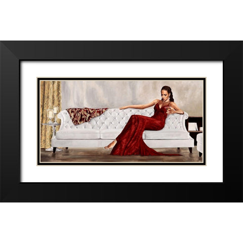 Red Gala Black Modern Wood Framed Art Print with Double Matting by Jannace, Sergio