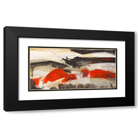 Primal Intersection Black Modern Wood Framed Art Print with Double Matting by Jim, Stone