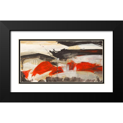 Primal Intersection Black Modern Wood Framed Art Print with Double Matting by Jim, Stone