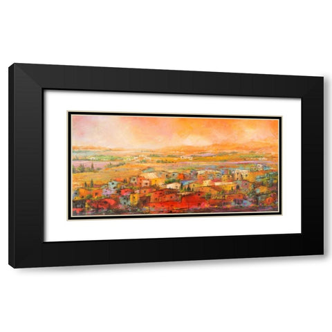 Villaggio delle colline Black Modern Wood Framed Art Print with Double Matting by Marzari, Tebo