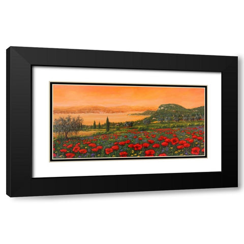 Dalle colline Black Modern Wood Framed Art Print with Double Matting by Marzari, Tebo