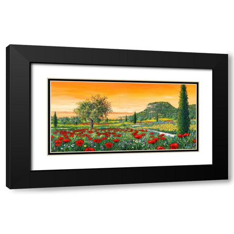 Le colline in fiore Black Modern Wood Framed Art Print with Double Matting by Marzari, Tebo