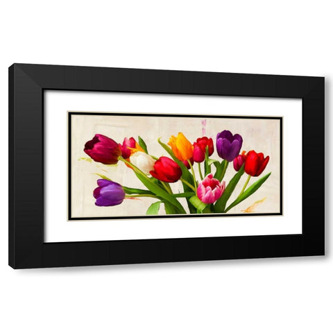Bouquet d Ete Black Modern Wood Framed Art Print with Double Matting by Rizzardi, Teo