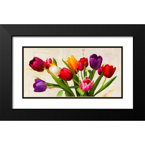 Bouquet d Ete Black Modern Wood Framed Art Print with Double Matting by Rizzardi, Teo