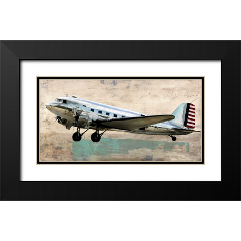 Lets Fly Away Black Modern Wood Framed Art Print with Double Matting by Rizzardi, Teo