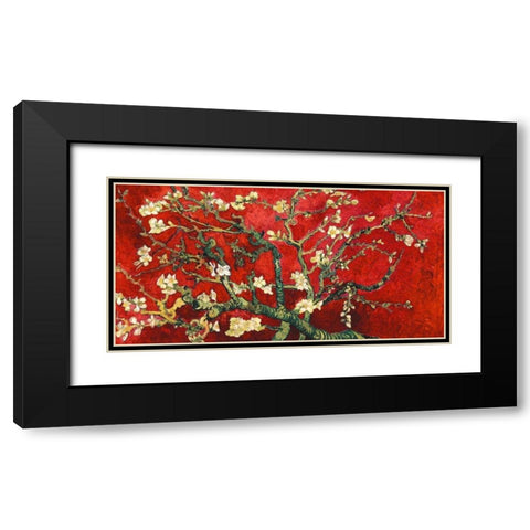 Mandorlo in fiore (red variation, detail) Black Modern Wood Framed Art Print with Double Matting by Van Gogh, Vincent