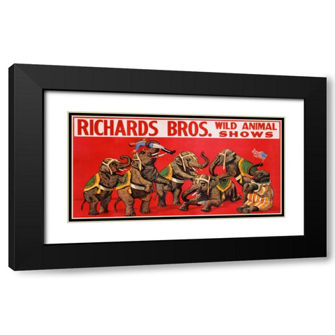 Richards Bros. Wild Animal Shows ca. 1925 Black Modern Wood Framed Art Print with Double Matting by Anonymous