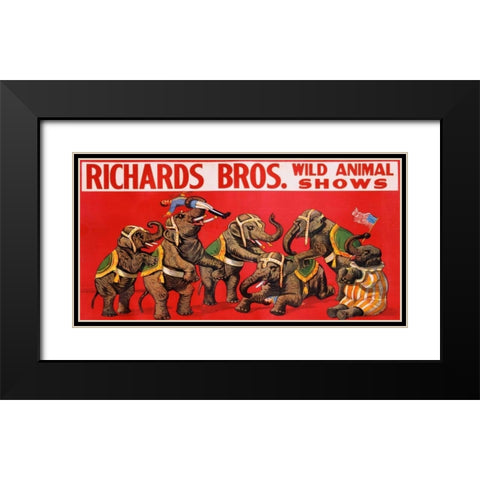Richards Bros. Wild Animal Shows ca. 1925 Black Modern Wood Framed Art Print with Double Matting by Anonymous