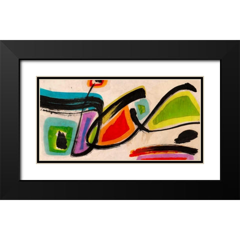 Butterflies Black Modern Wood Framed Art Print with Double Matting by Perelli, Teo Vals