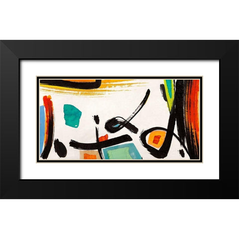 Interlude Black Modern Wood Framed Art Print with Double Matting by Teo, Vals Perelli
